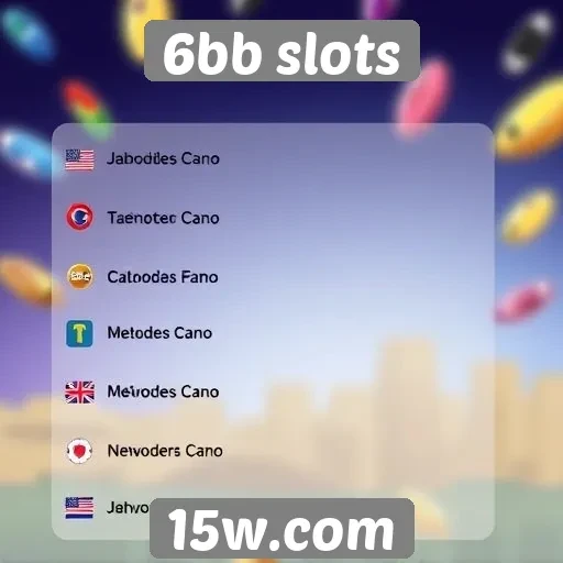 Métodos de pagamento disponíveis no 6bb slots